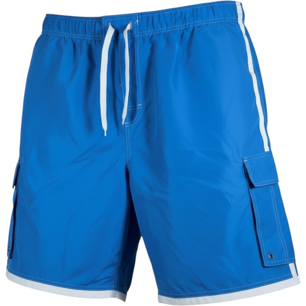 Beverly Hills Polo Club Men's XXL Blue Cargo Swim Trunks Board Shorts Striped